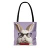 Whimsical Rabbit Tote Bag - Cute Bunny Design with Glasses - Perfect for Easter & Everyday Use - Image 2