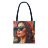 Chic City Style Tote Bag - Trendy Red and Pink Fashion Artwork - Image 19