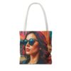 Chic City Style Tote Bag - Trendy Red and Pink Fashion Artwork - Image 10