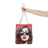 Chic City Style Tote Bag - Trendy Red and Pink Fashion Artwork - Image 12