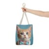 Adorable Cat Tote Bag with Blue Eyes and Bowtie - Perfect for Cat Lovers - Image 17