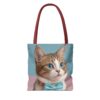 Adorable Cat Tote Bag with Blue Eyes and Bowtie - Perfect for Cat Lovers - Image 6