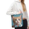 Adorable Cat Tote Bag with Blue Eyes and Bowtie - Perfect for Cat Lovers - Image 13