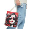 Chic City Style Tote Bag - Trendy Red and Pink Fashion Artwork - Image 16