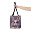 Whimsical Rabbit Tote Bag - Cute Bunny Design with Glasses - Perfect for Easter & Everyday Use - Image 4