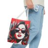 Chic City Style Tote Bag - Trendy Red and Pink Fashion Artwork - Image 11