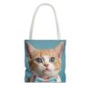 Adorable Cat Tote Bag with Blue Eyes and Bowtie - Perfect for Cat Lovers - Image 9