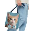 Adorable Cat Tote Bag with Blue Eyes and Bowtie - Perfect for Cat Lovers - Image 20