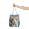 Adorable Cat Tote Bag with Blue Eyes and Bowtie - Perfect for Cat Lovers - Image 12