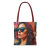 Chic City Style Tote Bag - Trendy Red and Pink Fashion Artwork - Image 6