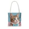 Adorable Cat Tote Bag with Blue Eyes and Bowtie - Perfect for Cat Lovers - Image 10