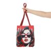 Chic City Style Tote Bag - Trendy Red and Pink Fashion Artwork - Image 8