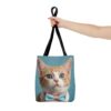 Adorable Cat Tote Bag with Blue Eyes and Bowtie - Perfect for Cat Lovers - Image 4