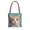 Adorable Cat Tote Bag with Blue Eyes and Bowtie - Perfect for Cat Lovers - Image 5